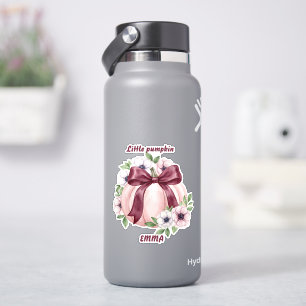 Pegatina Nombre personalizado Little Pumpkin Floral Pinkowe