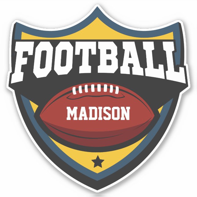 Pegatina Nombre personalizado Logotipo de fútbol (Anverso)