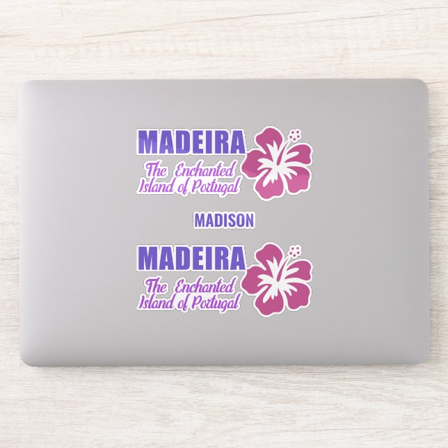 Pegatina Nombre personalizado Madeira (Ordenador)