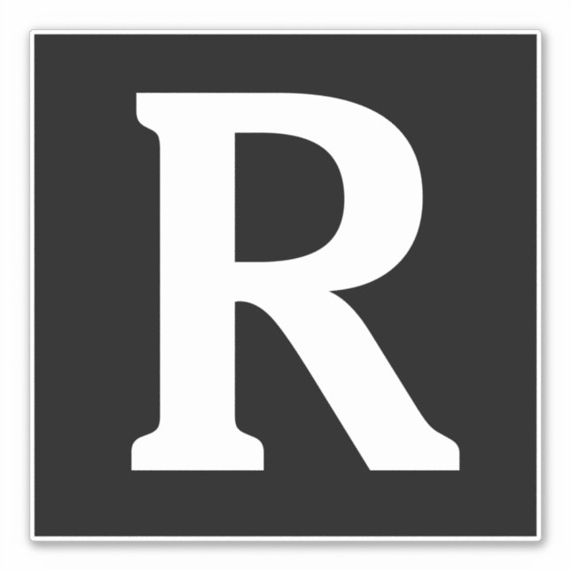 Pegatina Nombre personalizado Monograma Iniciales Blanco ne (Anverso)