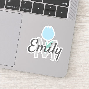 Pegatina Nombre personalizado monogramado de Tulip de prima