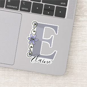 Pegatina Nombre Personalizado Monogramado Flor de Lirio Rom