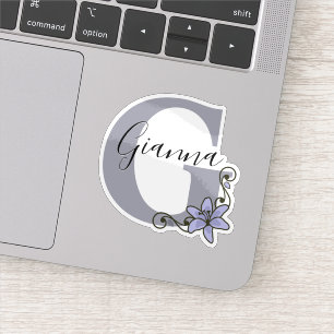 Pegatina Nombre Personalizado Monogramado Flor de Lirio Rom