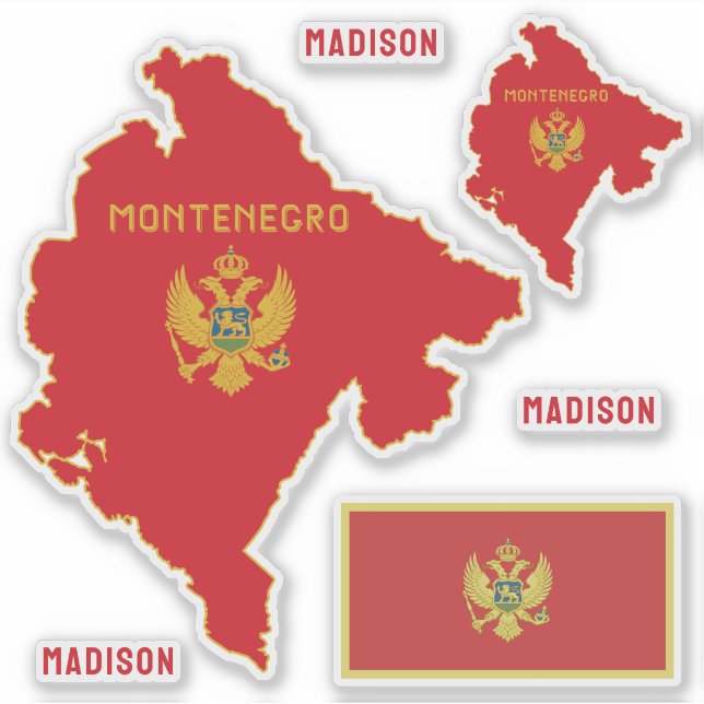 Pegatina Nombre personalizado Montenegro (Anverso)