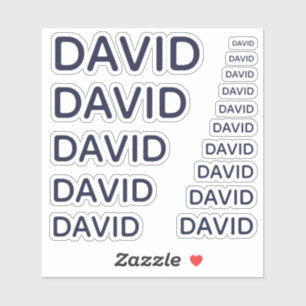 Pegatina Nombre personalizado Navy Blue 15 tamaños Caps sim