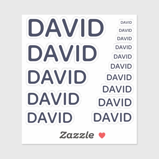 Pegatina Nombre personalizado Navy Blue 15 tamaños Caps sim (Hoja)