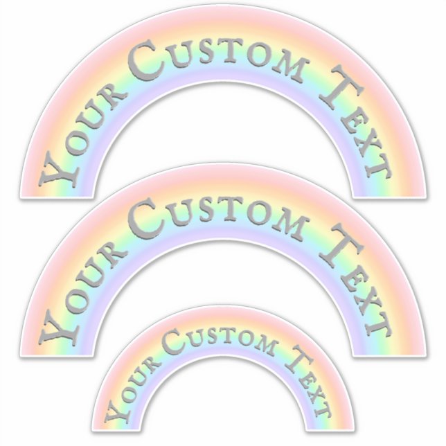 Pegatina Nombre personalizado o conjunto de texto de 3 arco (Anverso)
