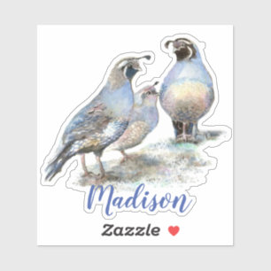 Pegatina Nombre personalizado para aves de cola de Californ