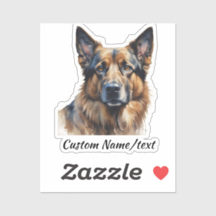 Pegatina Nombre personalizado Perro pastor alemán Nombre de