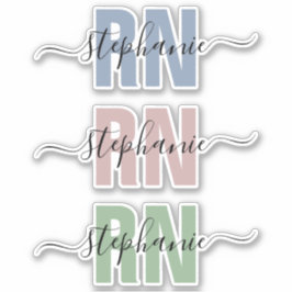 Pegatina Nombre personalizado RN Enfermera registrada perso
