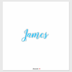 Pegatina Nombre personalizado Simple Blue White Guay Trendy