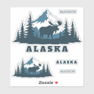 Pegatina Nombre personalizado & Texto ALASKA