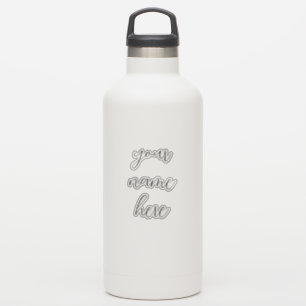 Pegatina Nombre personalizado Texto Moda manuscrita Botella