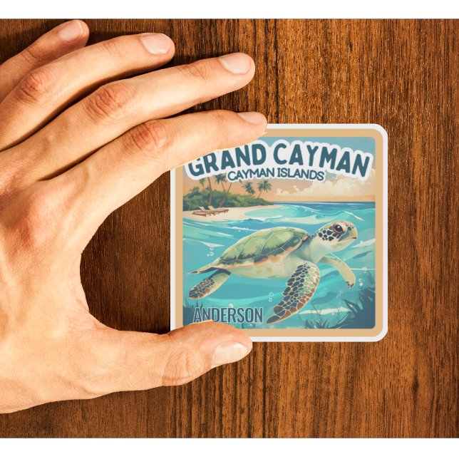 Pegatina Nombre personalizado Tortuga marina de las islas G (Grand cayman islands custom name sticker)