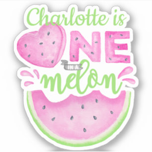 Pegatina Nombre Personalizado Uno En Una sandía De Melón