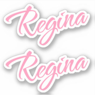 Pegatina Nombre Regina en rosa x2
