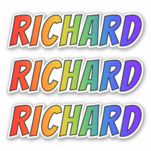 Pegatina Nombre "RICHARD" con el colorante del arco iris de