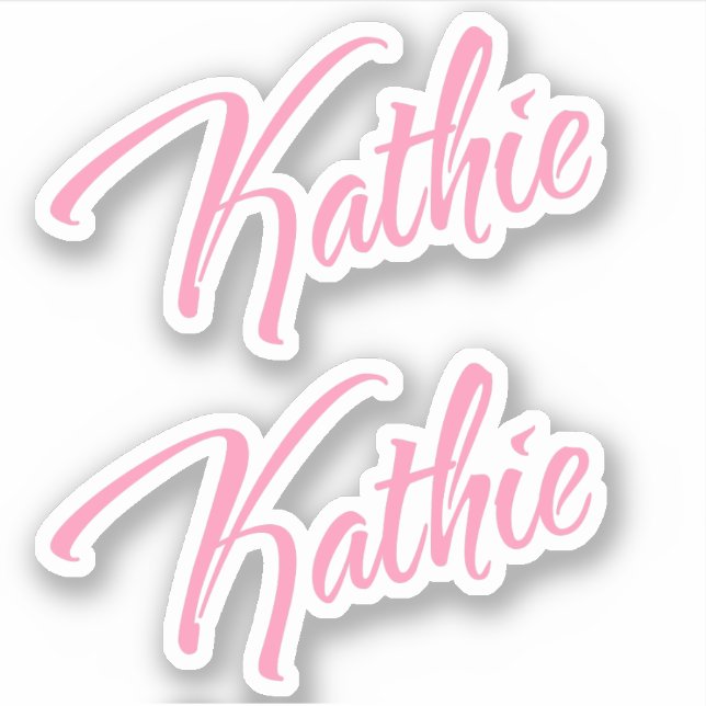 Pegatina Nombre rosa Kathie x2 Vinyl (Anverso)