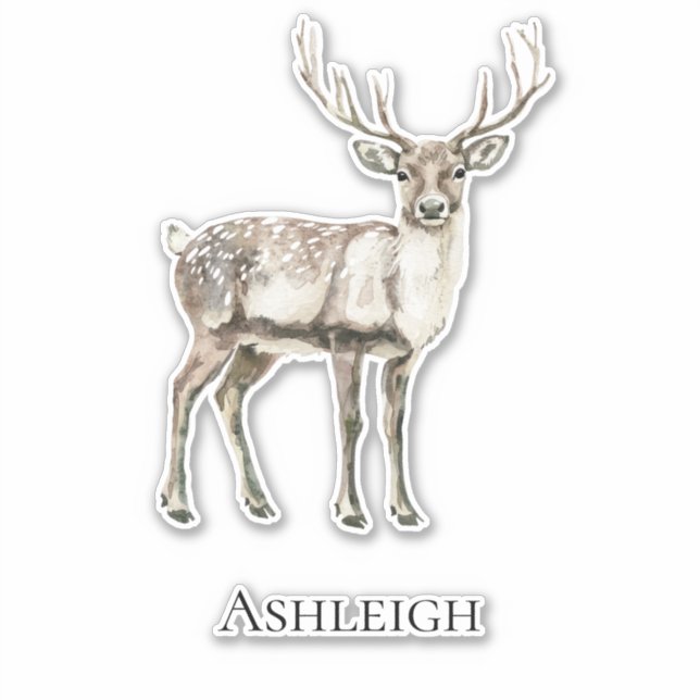 Pegatina Nombre Rústico del Deer navidades (Anverso)