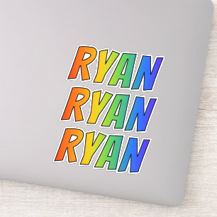 Pegatina Nombre "RYAN" con el colorante del arco iris de la
