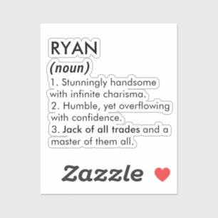 Pegatina nombre Ryan, nombre editable, nombre personalizado