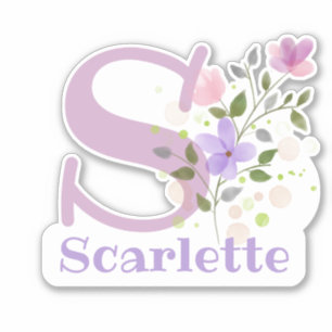 Pegatina Nombre Scarlette con la letra S Sticker Recortado