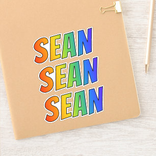 Pegatina Nombre "SEAN" con el colorante del arco iris de la
