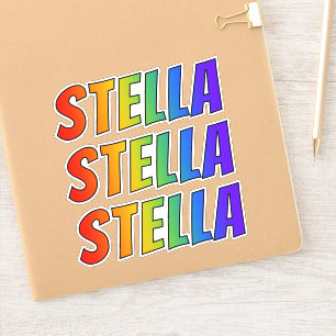 Pegatina Nombre "STELLA" con el colorante del arco iris de