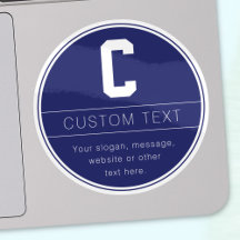 Nombre único y plantilla de monograma | Azul Marin