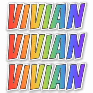 Pegatina Nombre "VIVIAN" con el colorante del arco iris de
