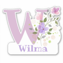 Nombre Wilma con la letra W Sticker Cut-Out
