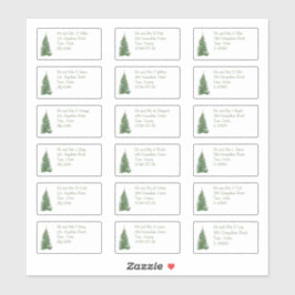 Pegatina Nombre y dirección del árbol de Navidad moderno