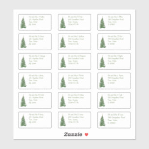 Pegatina Nombre y dirección del árbol de Navidad moderno