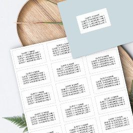 Pegatina Nombre y dirección del invitado para 15 sobres de 