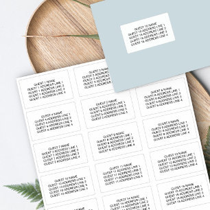 Pegatina Nombre y dirección del invitado para 15 sobres de 