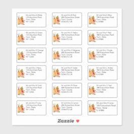 Pegatina Nombre y dirección individual de la calabaza flora