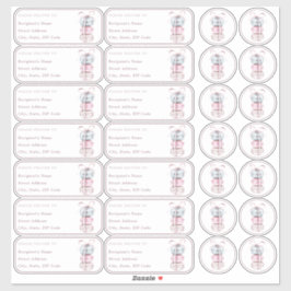 Pegatina nombre y dirección individual en sobre + sobre