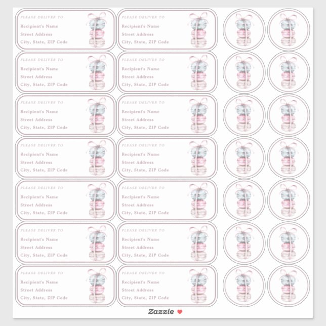 Pegatina nombre y dirección individual en sobre + sobre (Hoja)