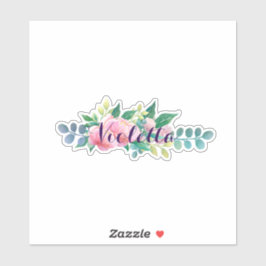 Pegatina Nombre y Flores Peonies Bohemia