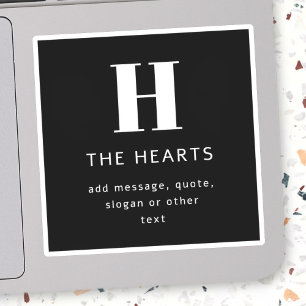 Pegatina Nombre y mensaje de monograma moderno editable N