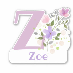 Pegatina Nombre Zoe con la letra Z Sticker Recortado