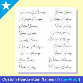 Pegatina Nombres completos elegantes 18, Caligrafía Letras 