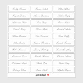 Pegatina Nombres de invitados clásicos de guión elegantes y