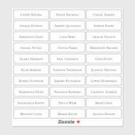 Pegatina Nombres de invitados minimalistas modernos y trans