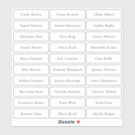 Pegatina Nombres de invitados sencillos y sofisticados