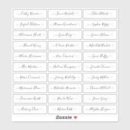 Pegatina Nombres de invitados sencillos y transparentes