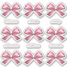 Nombres de paro estético de satén rosado