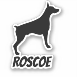 Pegatina Nombres de perros Personalizados Doberman