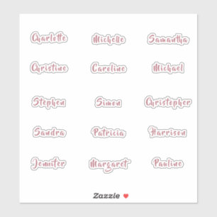 Pegatina Nombres individuales Elegante caligrafía de oro Ro