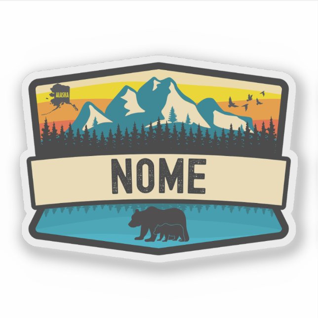 Pegatina Nome, Alaska (Anverso)